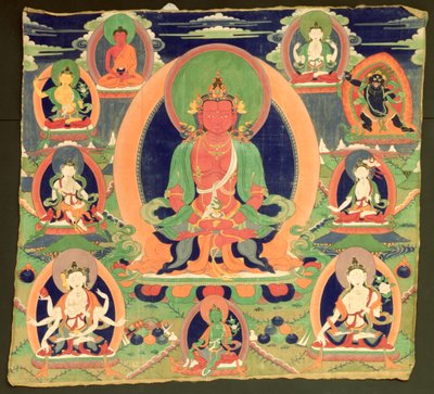 Thangka painting showing Amitayus by Tibetan School